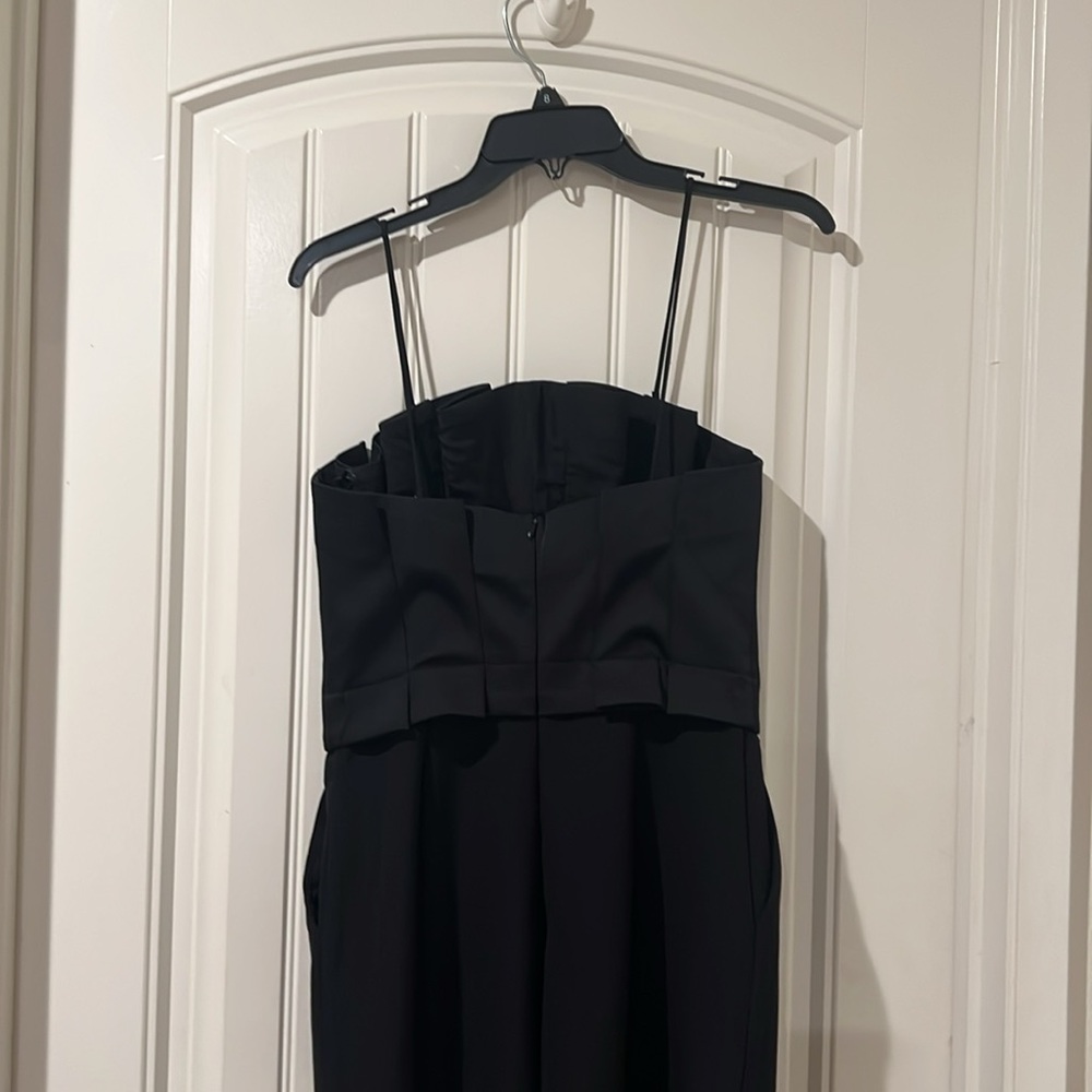 ZARA WIDE-LEG CREPE JUMPSUIT BLACK SIZE M NWOT - Picture 12 of 13